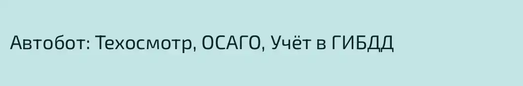 Автобот: Техосмотр, ОСАГО, Учёт в ГИБДД